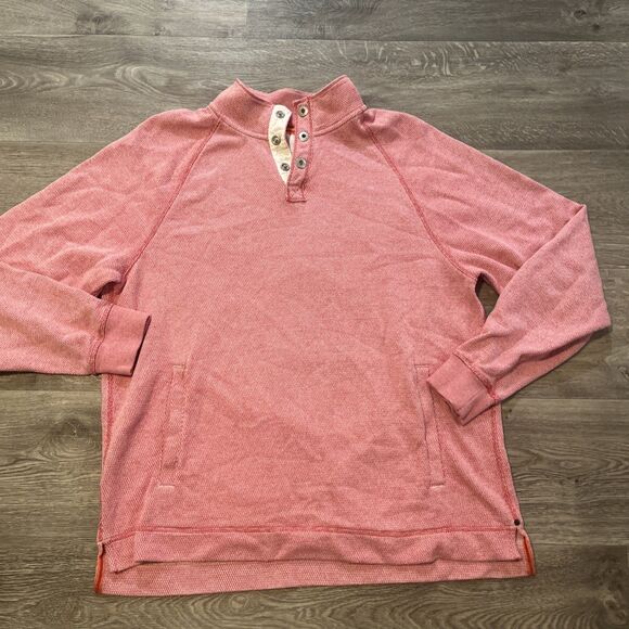 TOMMY BAHAMA Men's Cedar Springs Snap Mock Sweater Pink Sweatshirt Size Medium - Picture 5 of 15